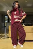 Scamp Leopard Demi Bloom Pant Bordeaux /5 